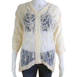 NEW!!!  Chico's Off White Lace Top Size M - 8